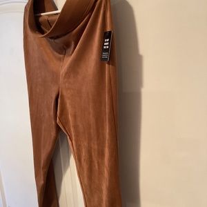 Express Large brown/ Dark tan stretchy winter leggings pants NWT